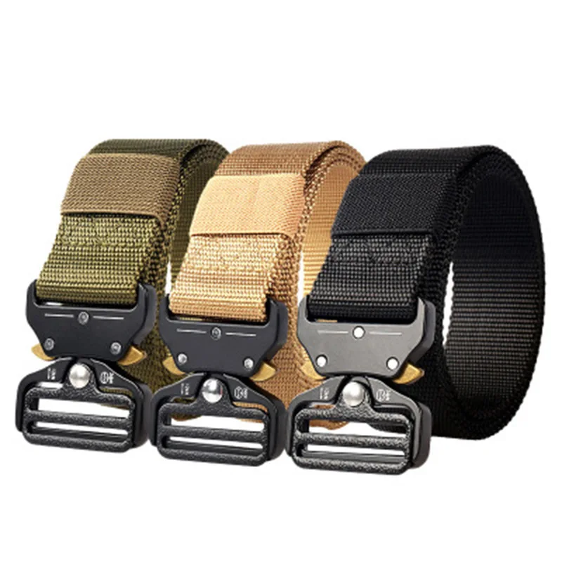 Outdoor Multi Functional Abrasion-resistant Belts Plastic Buckle Nylon Canvas Woven Unisex Belt