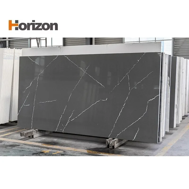 Kitchen Renovation Material Quartz Stone Surface Calacatta Quartz Slab for Worktop Lavatory Top Wall Cladding Steps of Stair