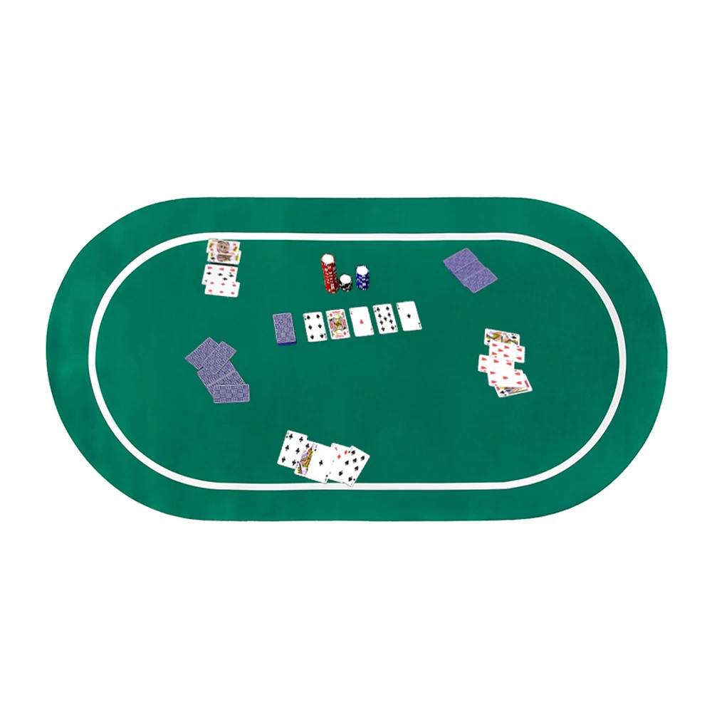 Non-Slip Poker Table Game Mat Casino Custom Poker Mat Card Game Rubber Mat with Black Carrying Case