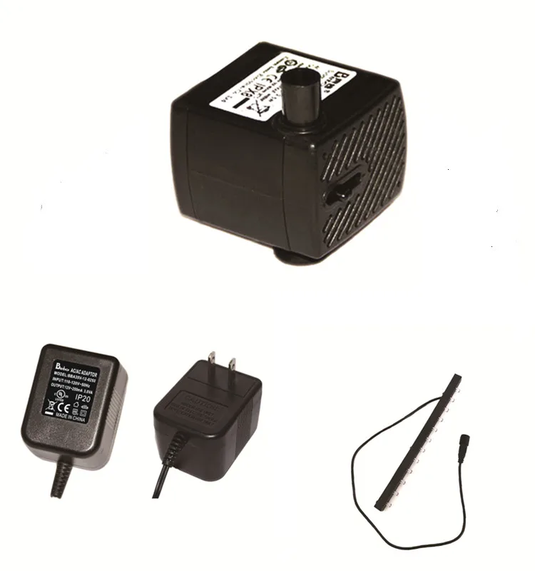 Ultra-quite flow rate adjustable mini home fountain pump