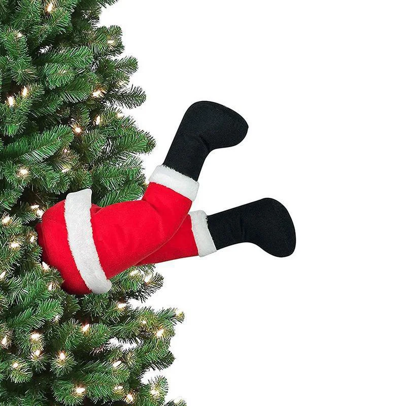 Funny Santa legs plush elf Christmas tree hanging ornament animated Christmas kickers