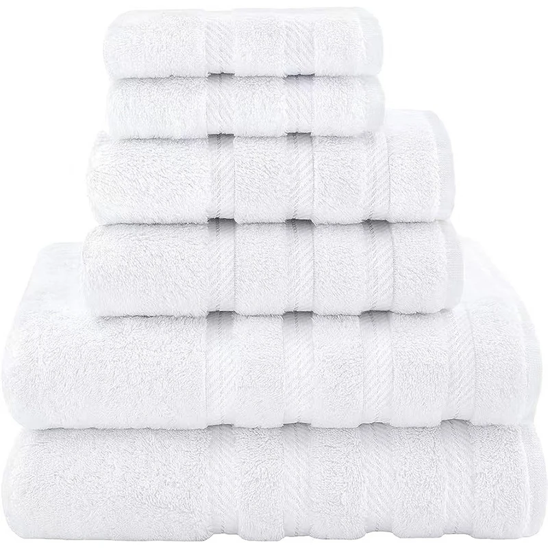 Custom Luxury Soft 100% Cotton Bath Towel Sets with Bath Towels Hand Towels and Washcloths for Home or Hotel Bathroom