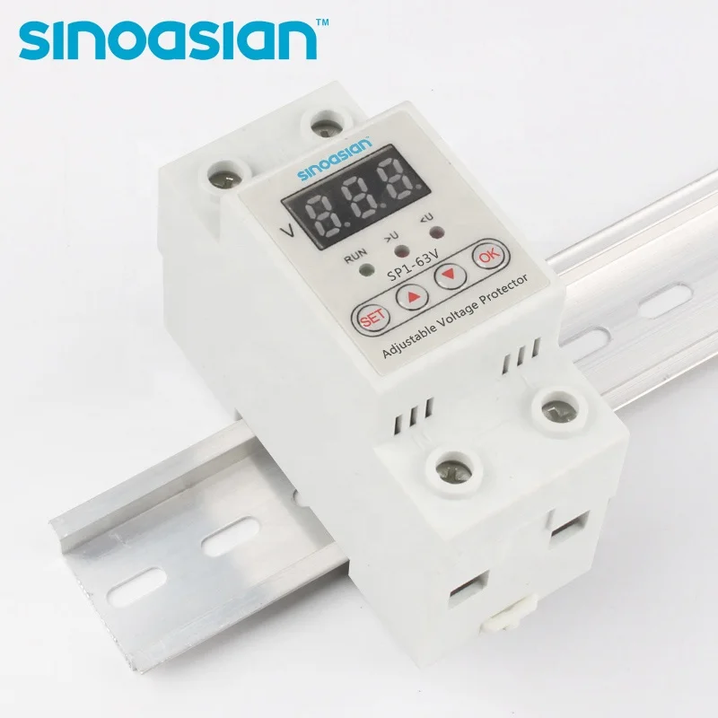 Прямая продажа с фабрики Американская классификация проводов 2р 220/230V 40A din-рейку автоматическое повторное подключение Регулируемая Накладные наушники пониженного напряжения протектор цифровым