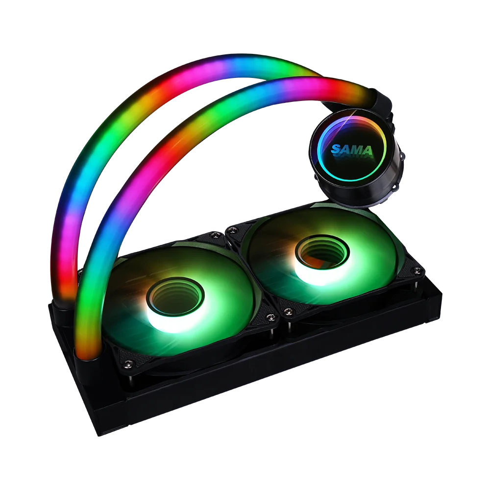 Радиатор для компьютера SAMA, комплект для водяного охлаждения ПК, 240 мм, охладитель жидкости для процессора со светодиодной подсветкой
