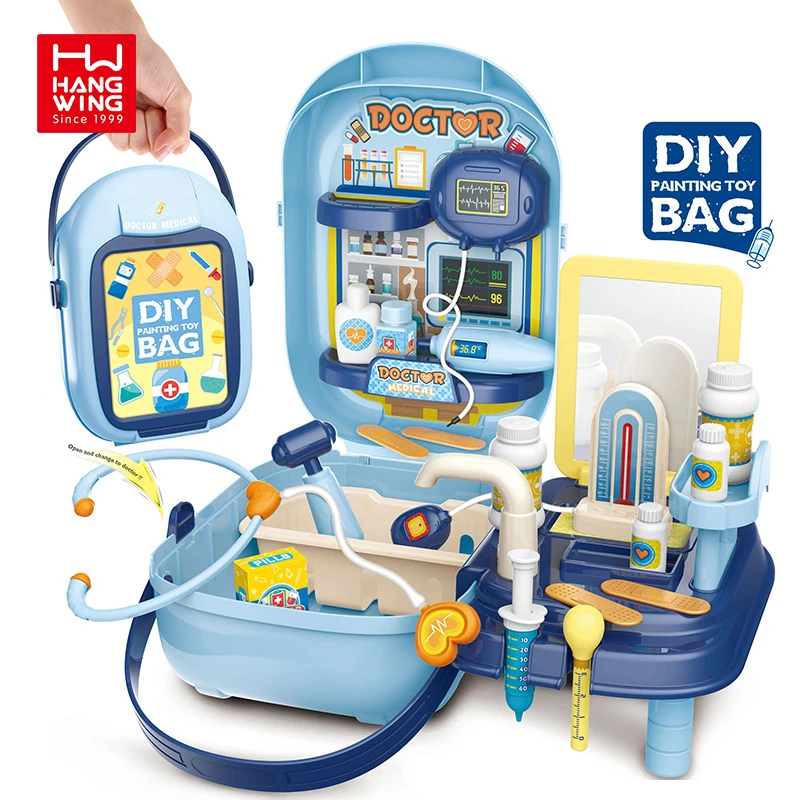 HW TOYS Doctor Set Toys 37 PCS With Carrying Suitcase Pre-School Toys Play House For Kids