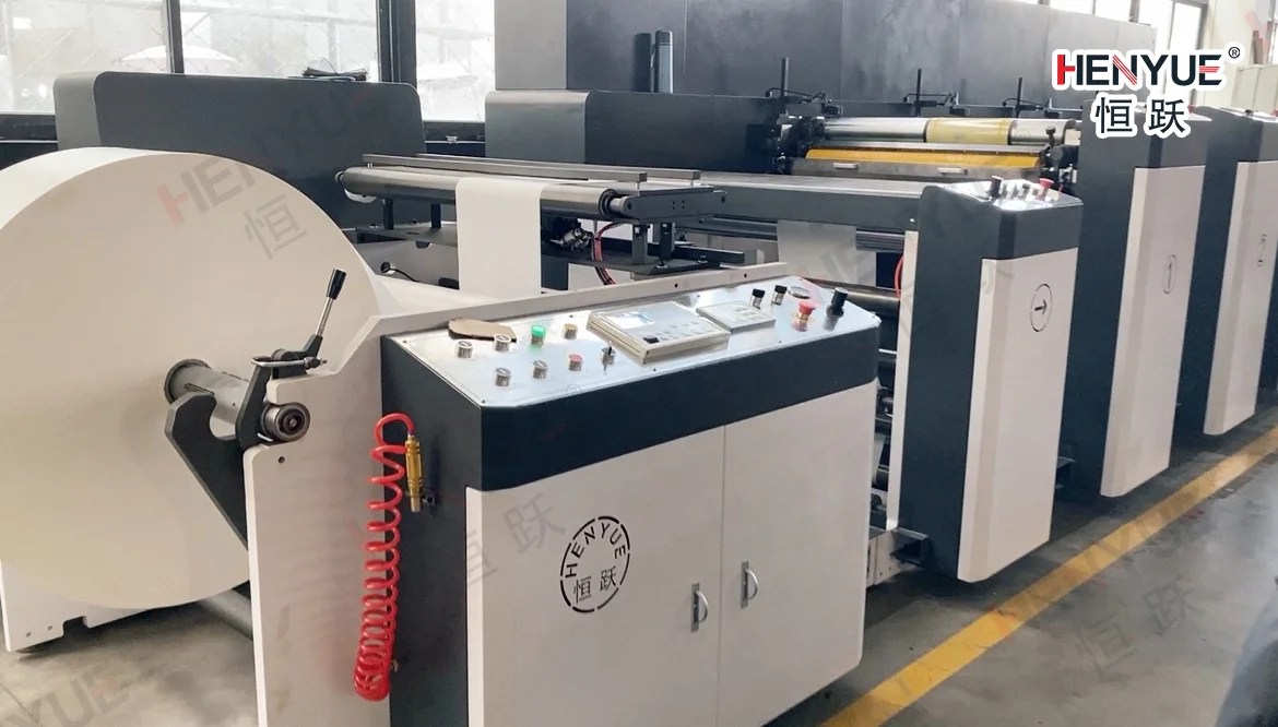 HENYUE 650mm Automatic Flexographic 4-Color Printer Non-Stop 6 Multicolor Plate Types New Condition Gear Core Component