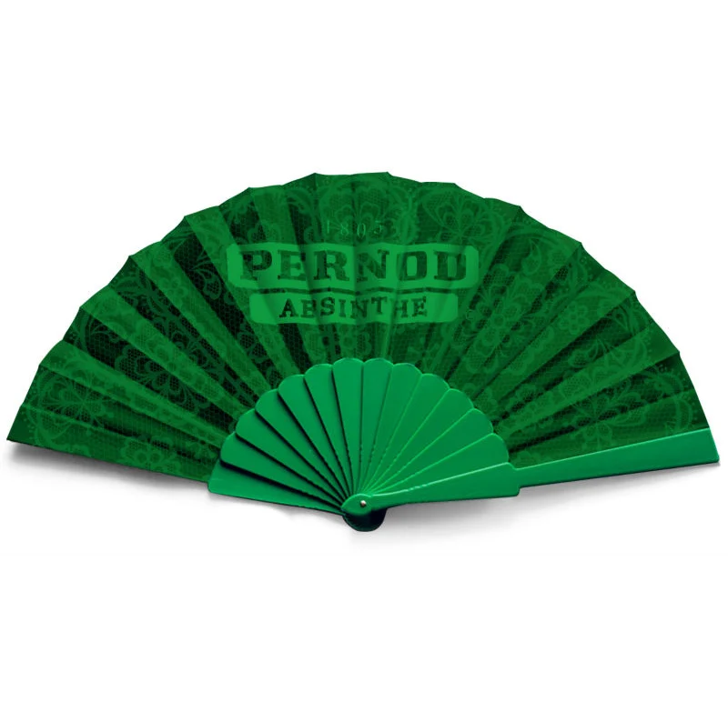 23cm Cotton Fabric Fan with Plastic Handle