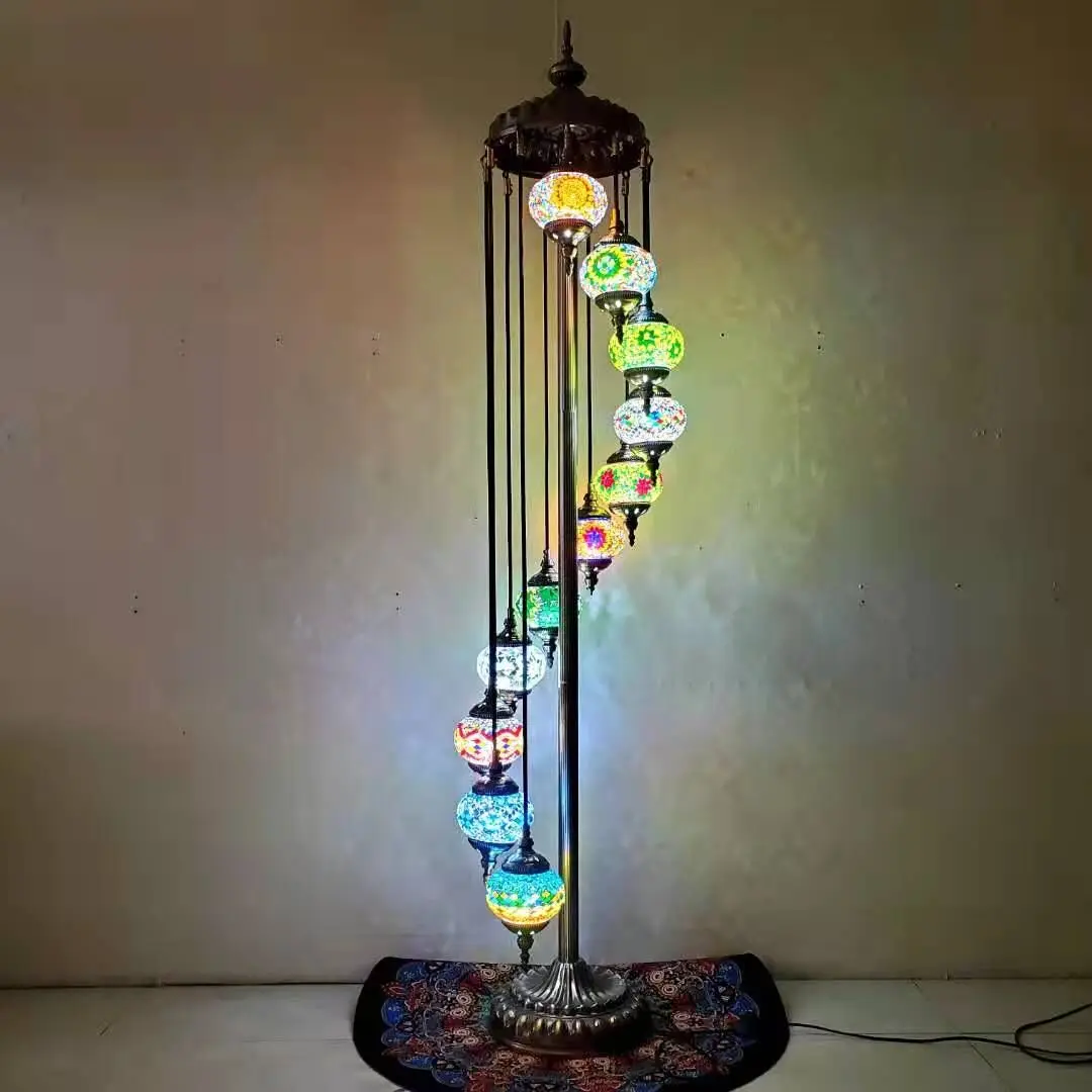 Внутреннее освещение мозаика стеклянные напольные светильники стоячие для домашнего декора