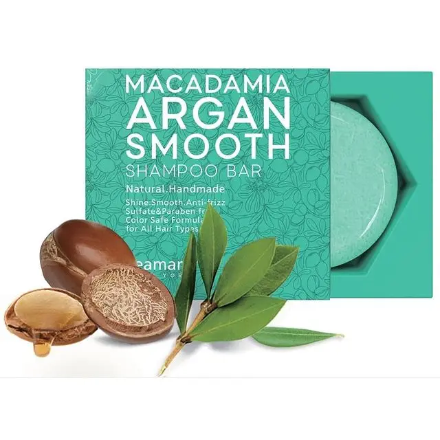OEM ODM Natural Organic Private Label Macadamia Argan Oil Organic Herbal  Solid Shampoo Bar 2-in-1