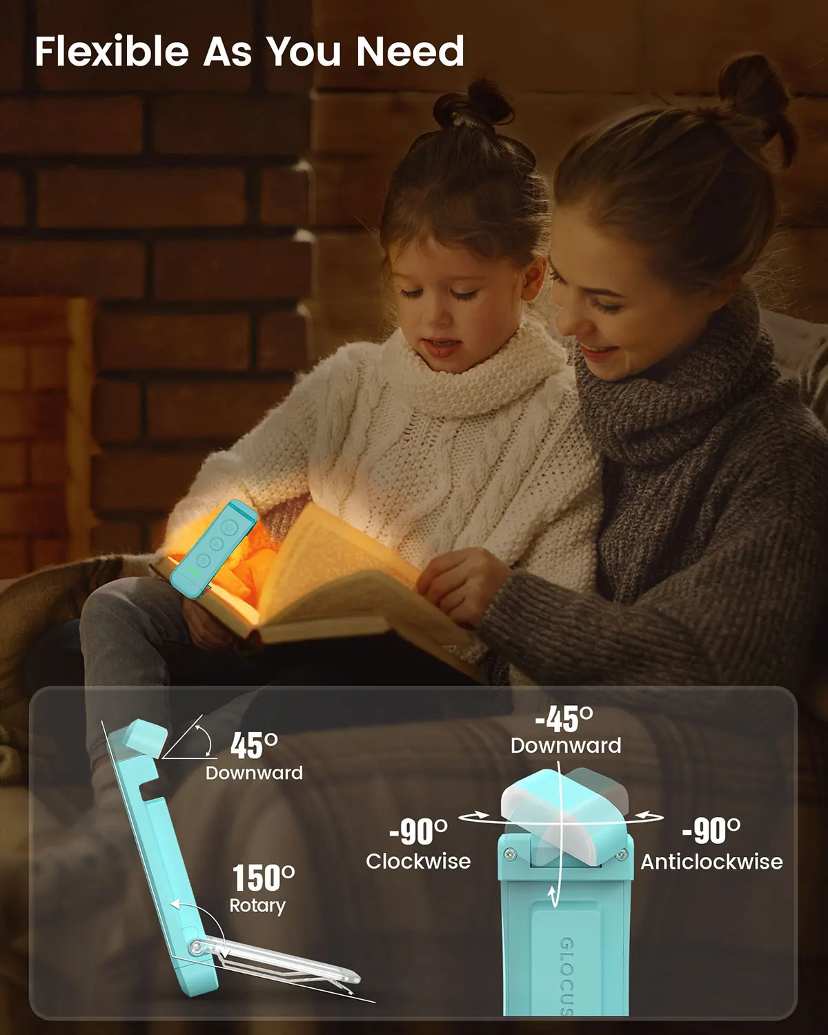 Glocusent Fcc Ce Rohs затемняемый Usb C перезаряжаемый зажим на мини портативные светодиодные лампы для чтения книги огни в постели