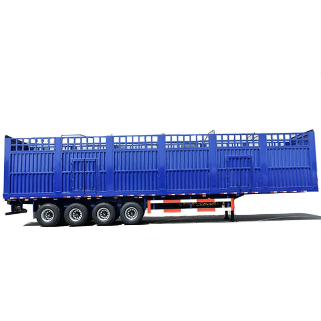 China Manufacture TONGYA 4 Axles   Fence Semi Trailer Side Wall Van Cargo Truck Trailers Semi Trailer
