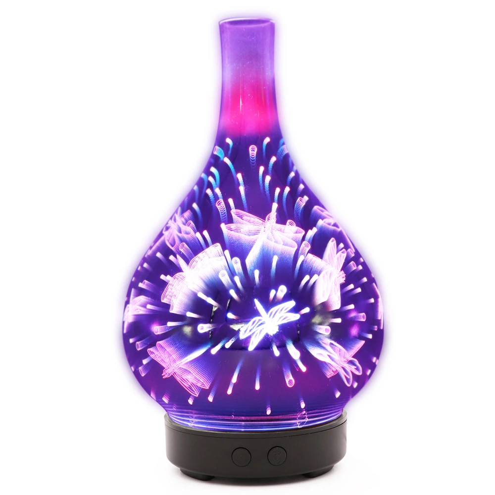 Glass Crystal Ultrasonic Aromatherapy Oils Diffuser 100ml Electric Vase Shape Aroma Diffuser