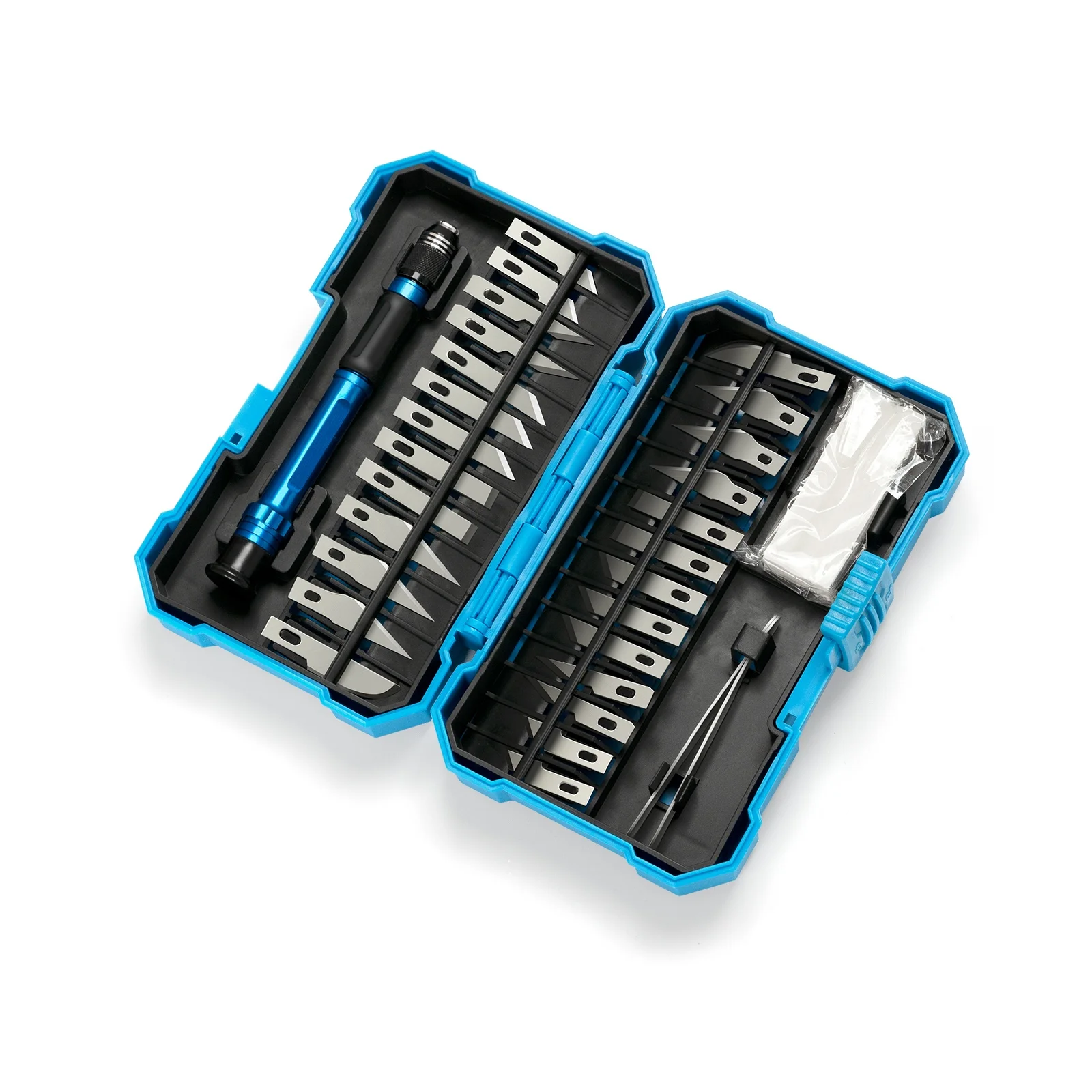 Aluminum Overmolded Plastic 29PC Precision Craft Knife Set For Scrapbooking