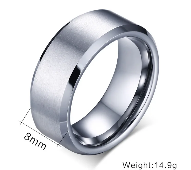 
8mm cool black tungsten ring for men 