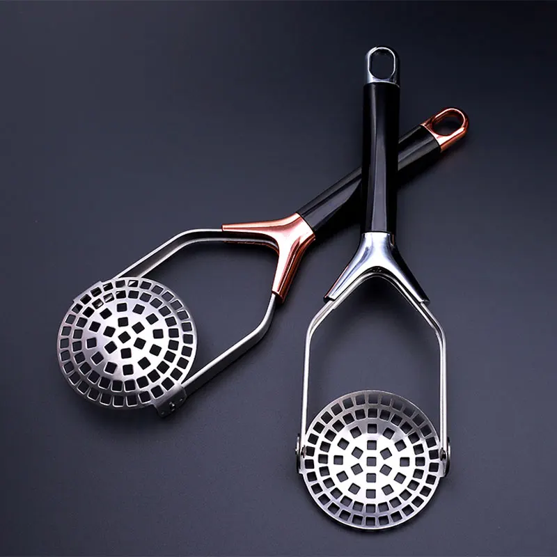 Stainless Steel Potato Masher -with Garlic Press  Cooking and Kitchen Gadget