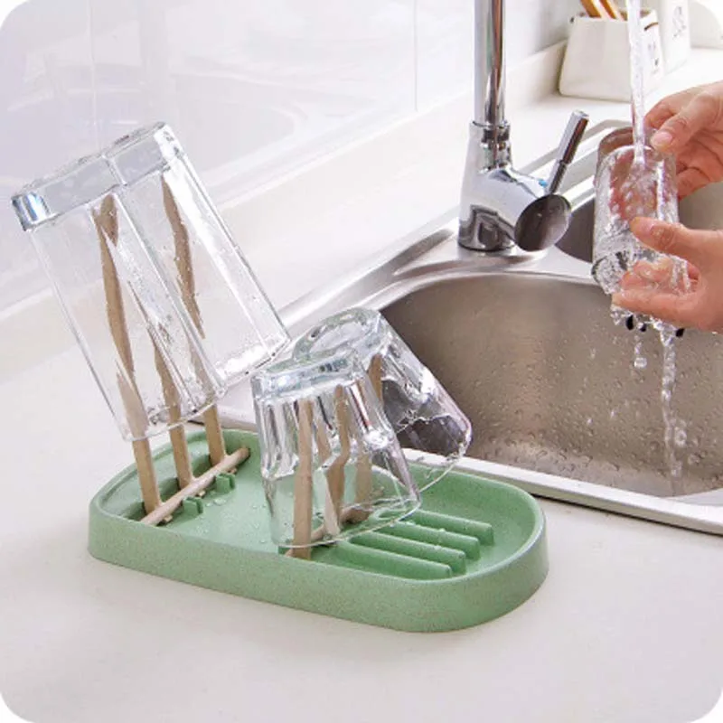Hot Selling Wheat Straw Antibiotic Drainer Dryer Shelf Holder Stand Drain Baby Bottles Rack