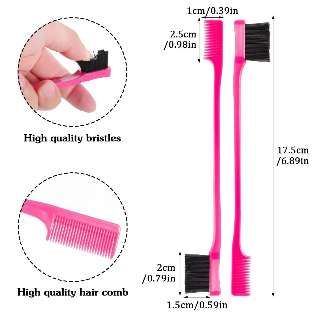 G&T Factory Price Hair Edges Brush Double Sided 2 In 1 Edge Control Hair Brushes Comb