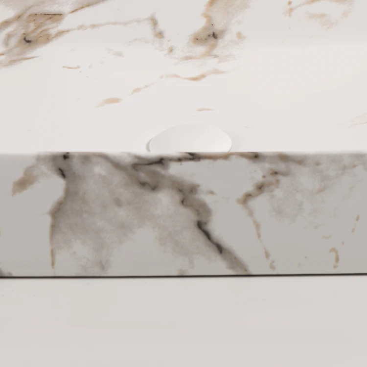 CE Bathroom Sink Countertop Ceramic Hand Wash Basin  Minimalist Italy Design Marble Square Ceracmic Basin