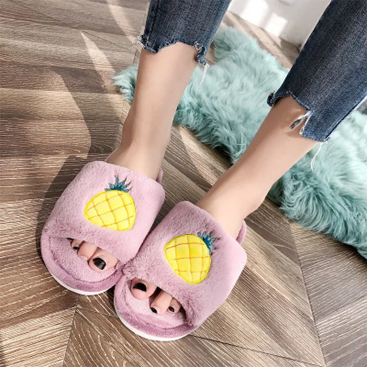 New Hot Style Female Home Popular Fruit slippers Cute Cartoon Indoor Non-slip slippers Home Cotton slippers