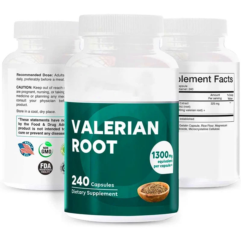 Organic High Strength Valerian Root Capsules Natural Sleeping Supplements for Adults Support Restful & Deep Sleep
