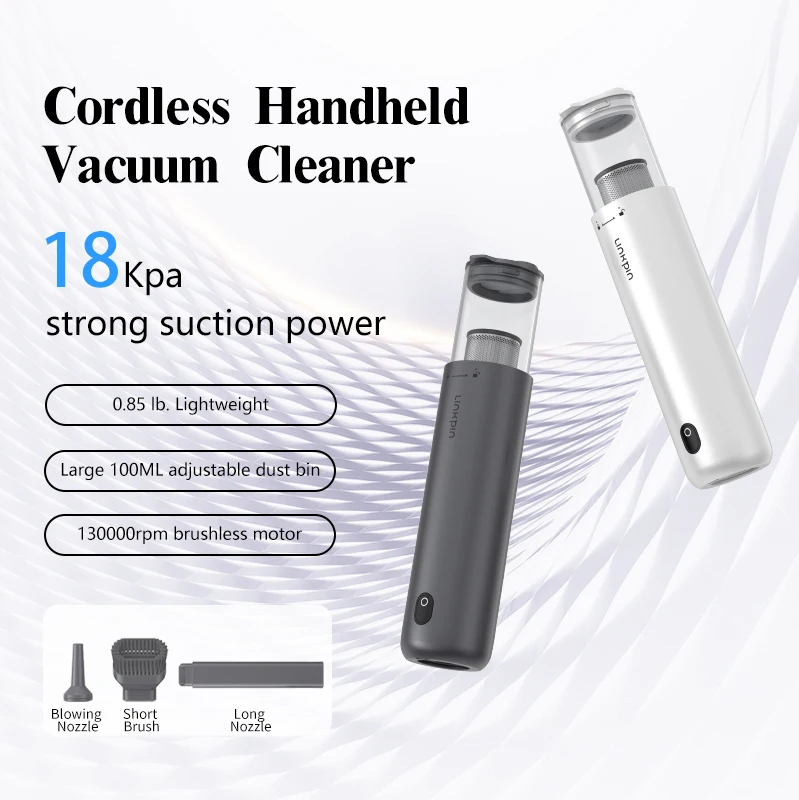 Hyperliving 18000pa Motor Powerful Mini Wireless Handheld Car Vacuum Cleaner  Portable High Power Car Vacuum Cleaner