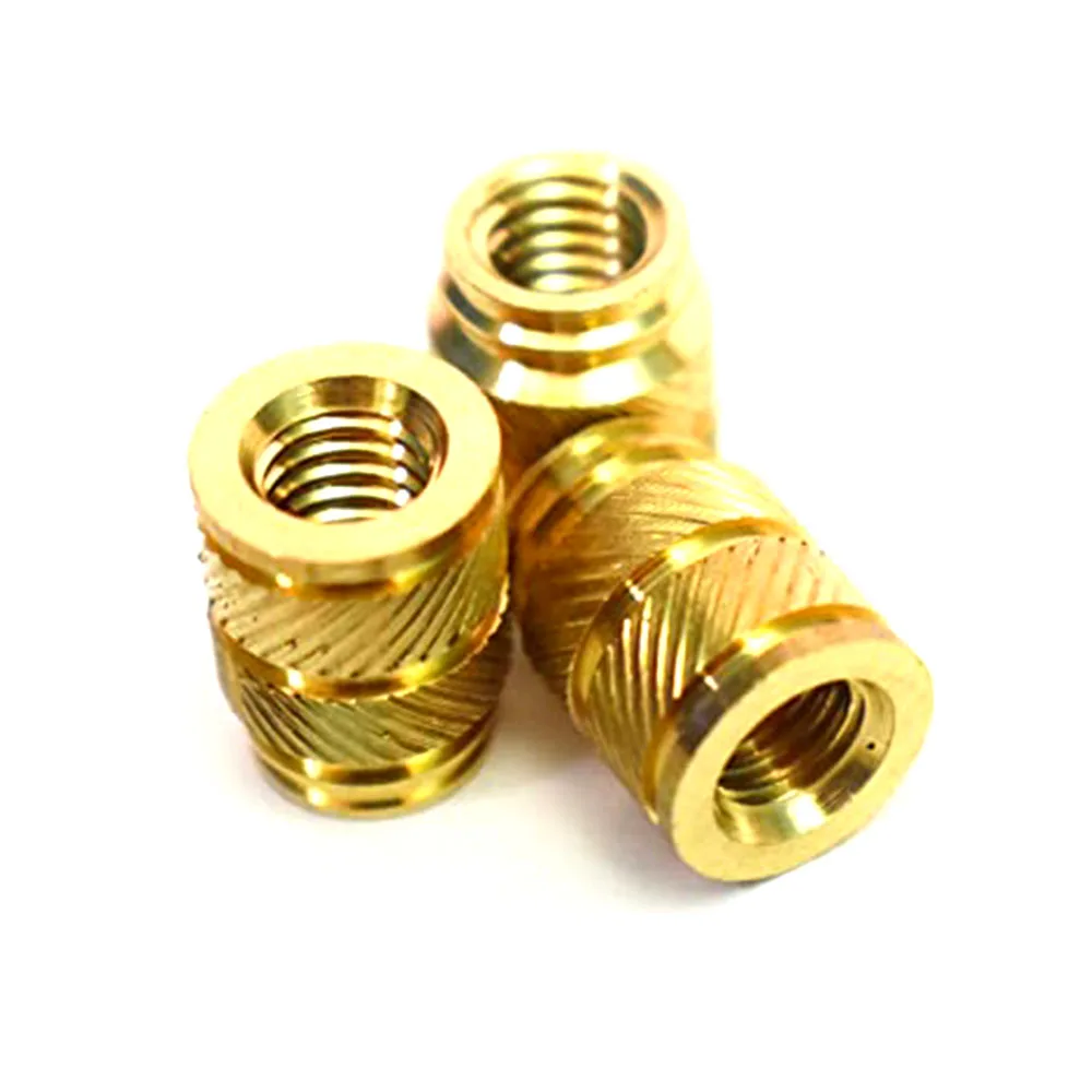 Brass fastenersMass Production Knurled Heat Staking Threaded Inserts H62 Brass Insert Nut M5 Heat Set Threaded Inserts