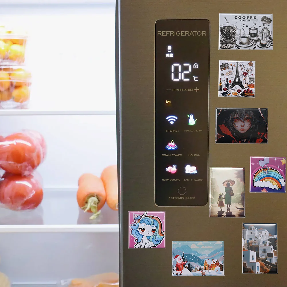 Tinplate fridge magnets 50x50mm badge square fridge magnet making   metal crafts rectangle custom design fridge magnets