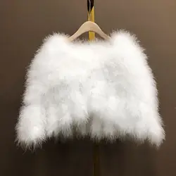 Lady shawl fur cloak tassel winter pure color wedding dress with trade custom wholesale Turkey ostrich shawl