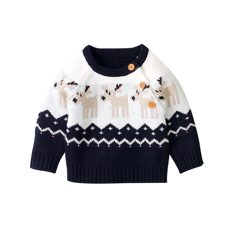 Детский вязаный свитер с оленями для камина, лучший рождественский подарок (62378273239)