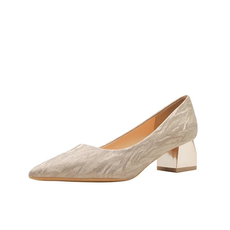 Women Wedding Shoes Comfortable Suede Solid Color Pointed-toe Mujer Shoes Wrap-toe Shallow Flats For Ladies Banquet Bridal Shoes