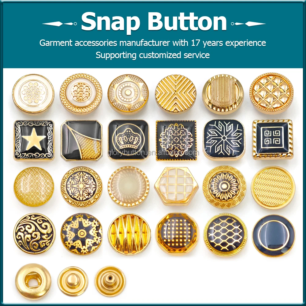 Fashion Octagon Design Thobe Buttons Snap Press Metal Zinc Alloy Four Part Snap Button
