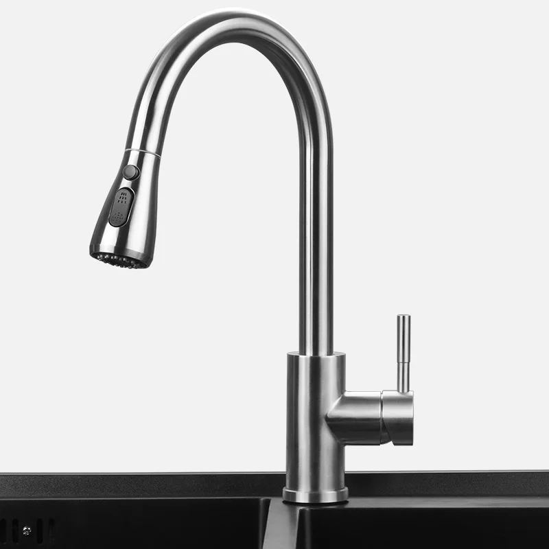 kitchen faucet stainless steel 304 water tap modern kichen kitchen taps brass pull out sprayer kitchen mixer sink faucets