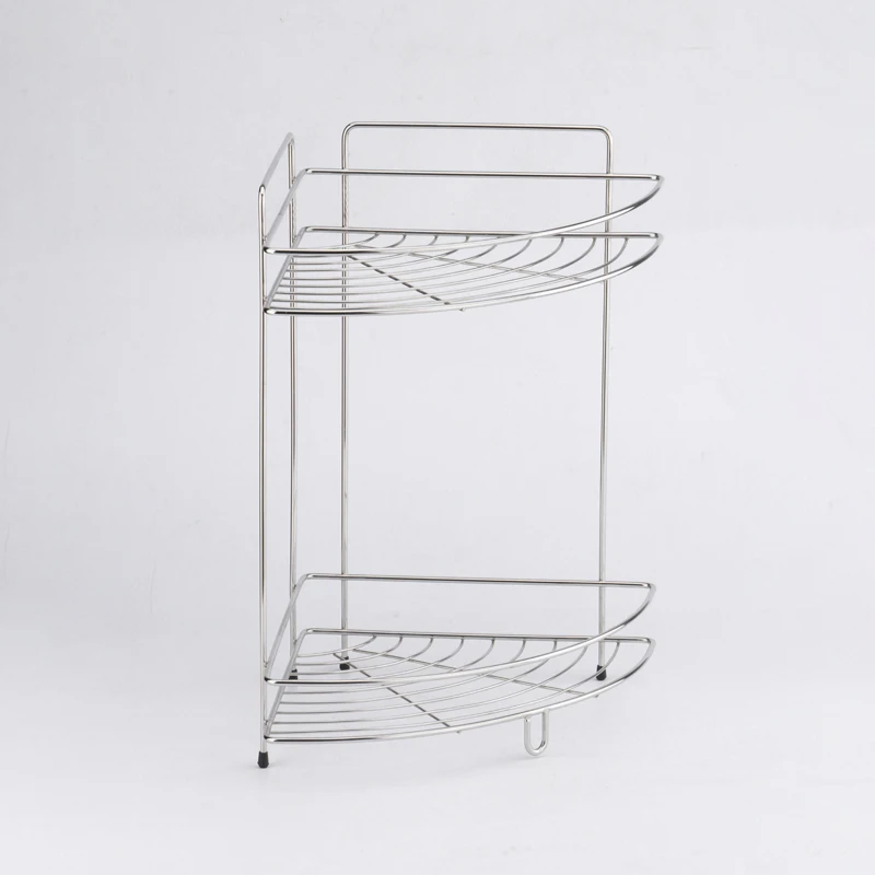 Нержавеющая Сталь Настенная угловая 2 слоя для ванной комнаты/Этажерка для ванной комнаты угловая полка