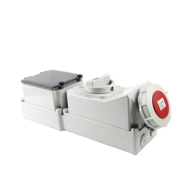 CHENF Blue Red CEE/IEC Socket with DUO Interlock and DIN Standard Rail IP67 230V 400V CF7050 CF5634 CF5630 CF5633 CF5635 CF5638