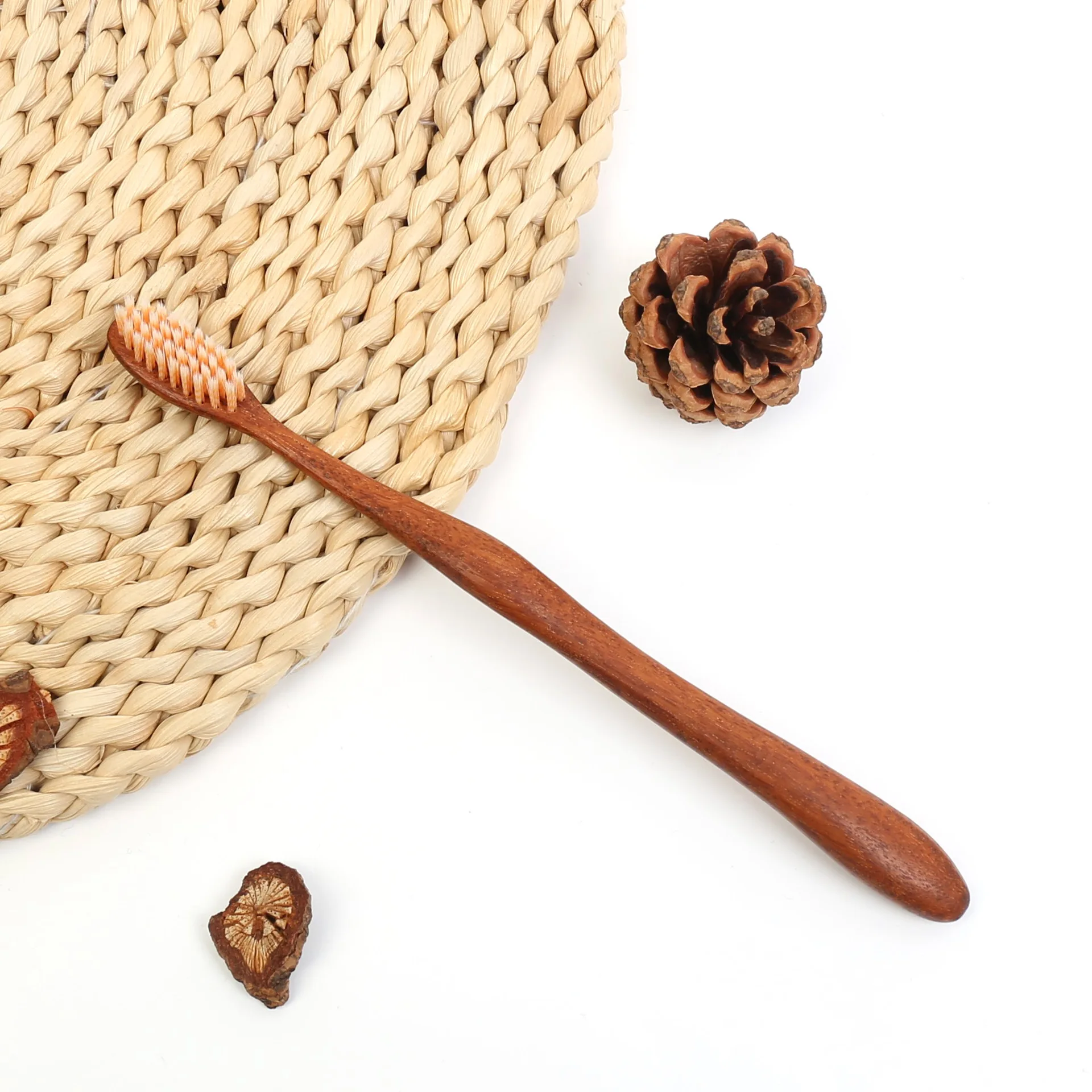 XRJ-WT010 100% Eco-Friendly Factory Simple Custom Branded Eco Wood High Quality Wooden Toothbrush With Wooden Handle
