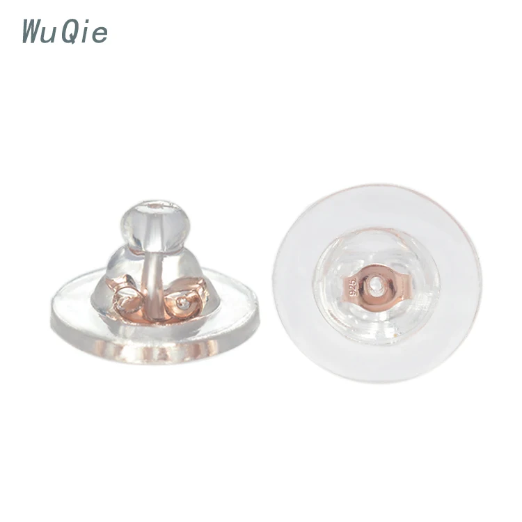 
Wuqie Factory Price 925 Sterling Silver Accessory Earplugs Silicone Rubber Stud Earring Backs Stopper for Earring Stud 
