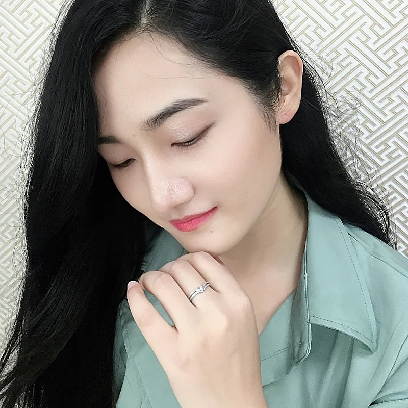 High quality diamond engagement crown ring white gold for women fine jewelry