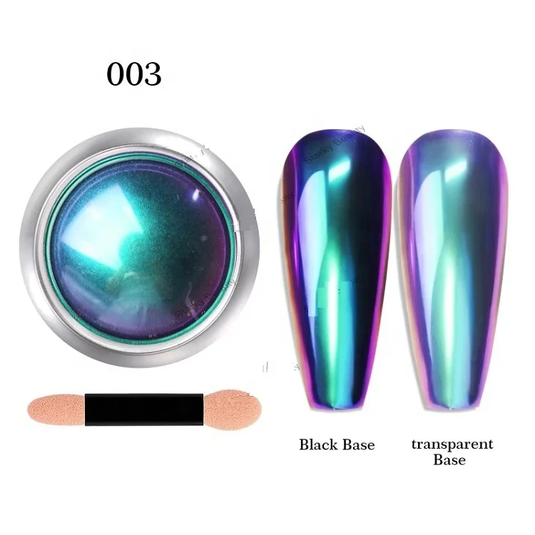 Colorful Metallic Magic Mirror Effect Pigment Chameleon Super Glossy Chrome Powder for Nails Art DIY Decoration
