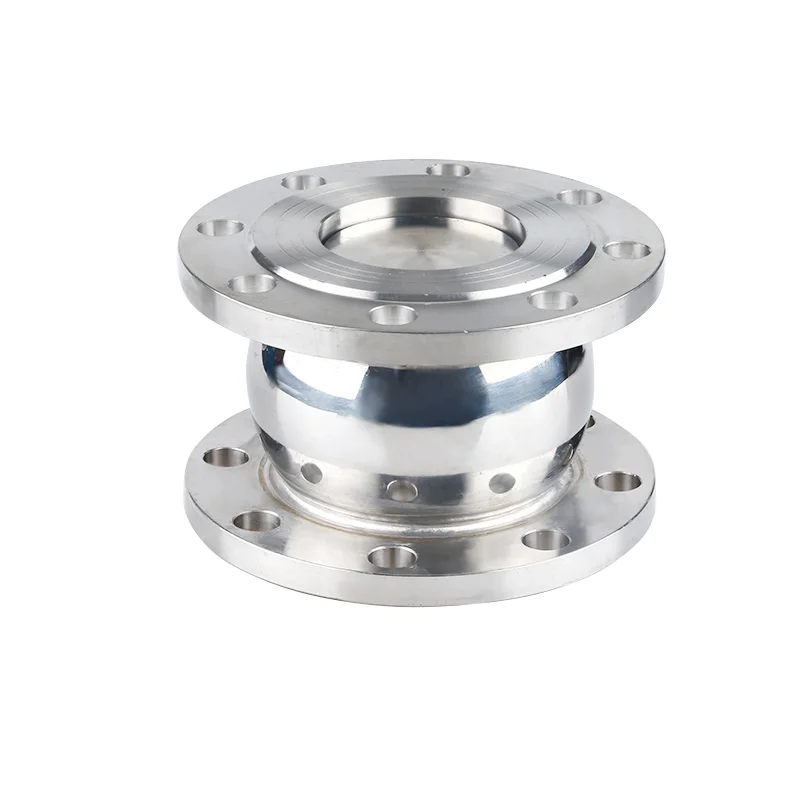 SS 304 316 Sanitary Stainless Steel One Way Non Return Flanged Ball Type Silent Check Valve