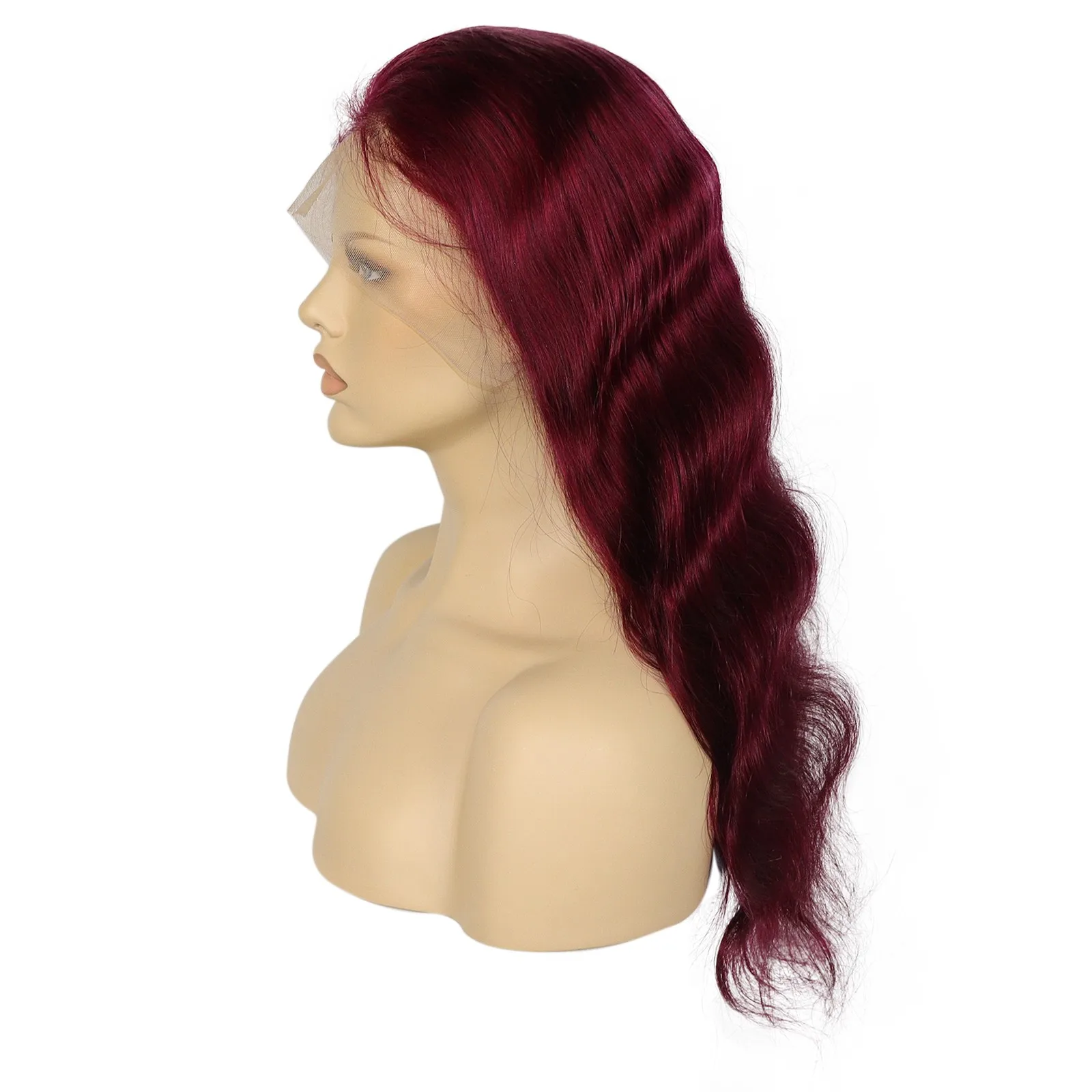 99J Straight/Body Wave 13x4 Burgundy HD Lace Front Pre Plucked Colored Human Hair Wigs for Women