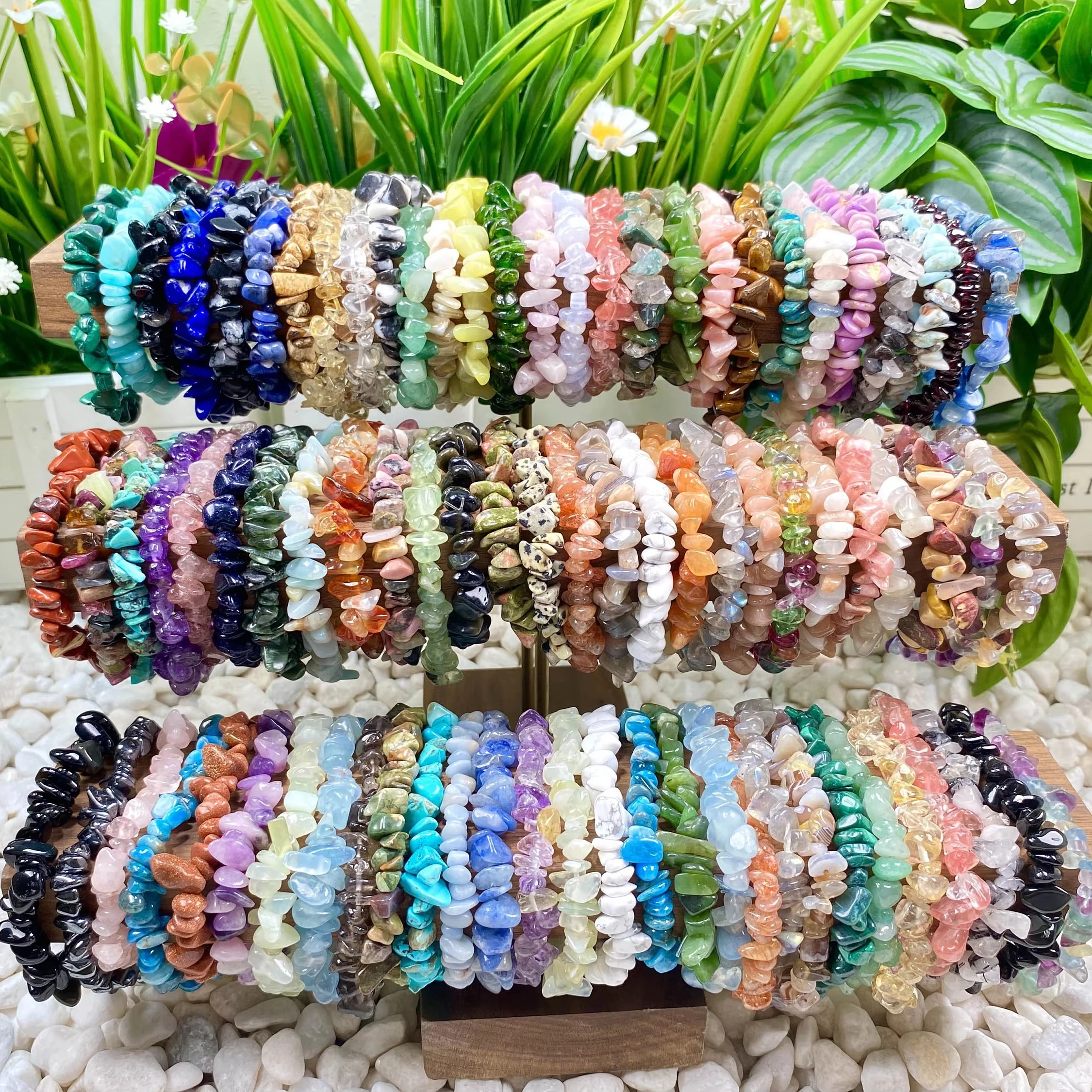 5-8mm Natural Crystal Chip Stretchy Bracelet Chip Gemstone Bracelets Healing Chip Crystal Crafts For Her Gift