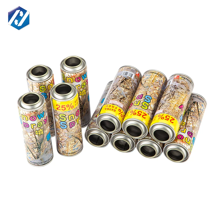 Factory Cheap Custom diam 45mm Aerosol Cans Christmas Ribbon And Snowflake Spray aerosol metal  tin can