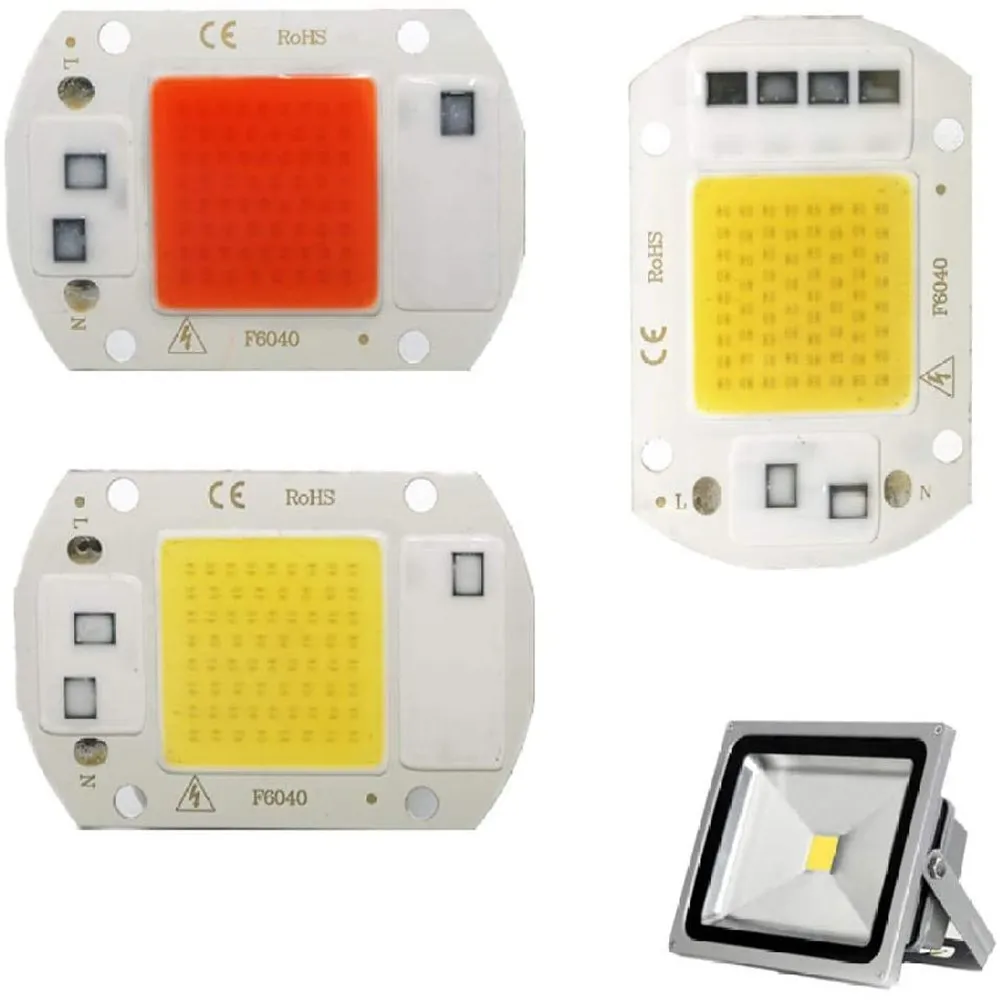 High Efficacy White RGB Full Spectrum 50w 220v 110V AC COB LED Board Driverless DOB COB LED Chip Grow Panel Light