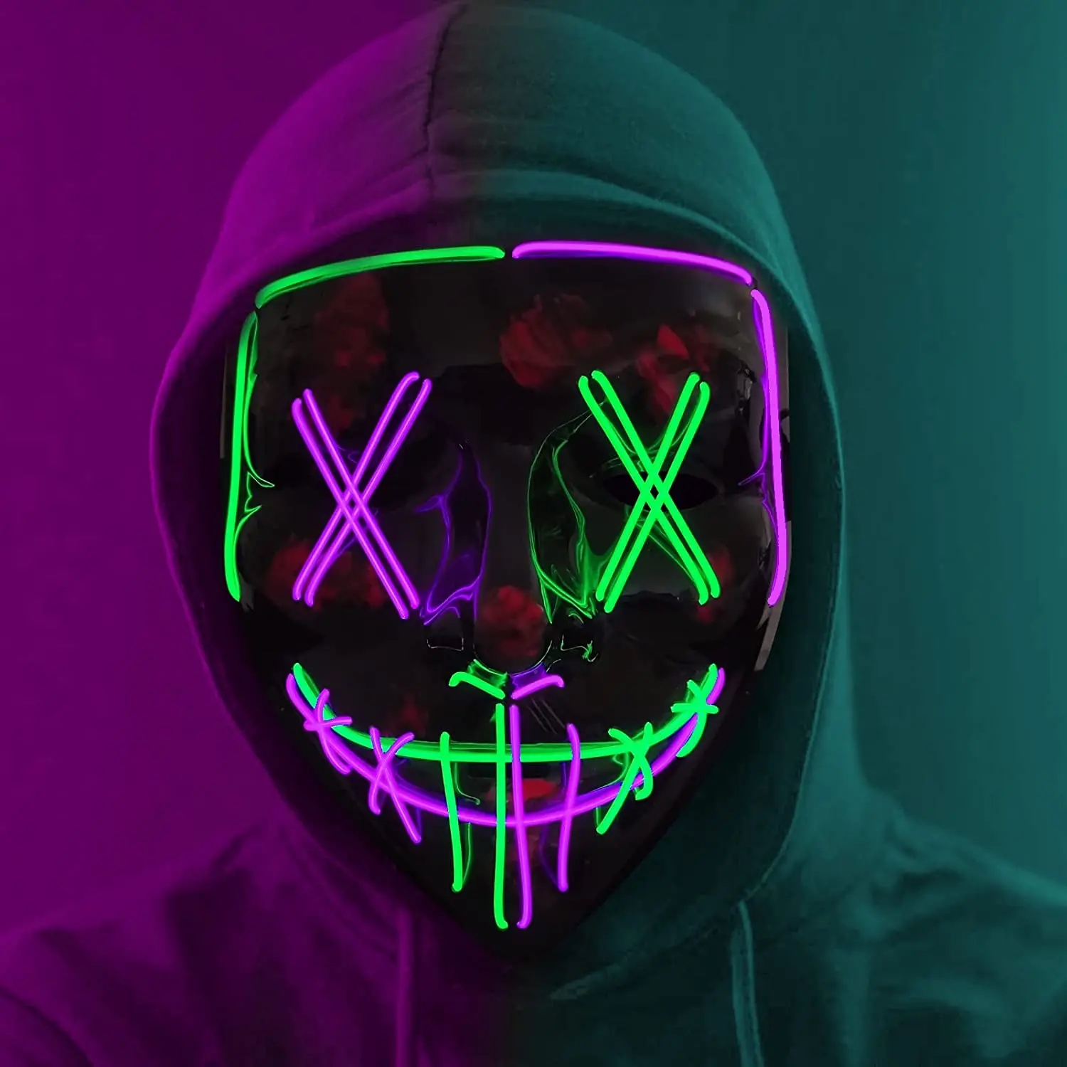 Factory Wholesale Light up Mask Scary Mask for Halloween Festival Party