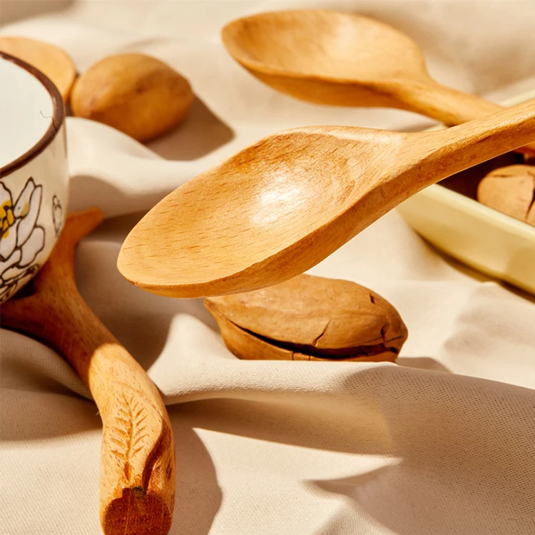 
Eco-Friendly Tableware Wooden Spoon Kitchen Cooking Utensil Tools Tea spoon Honey Coffee Spoons 