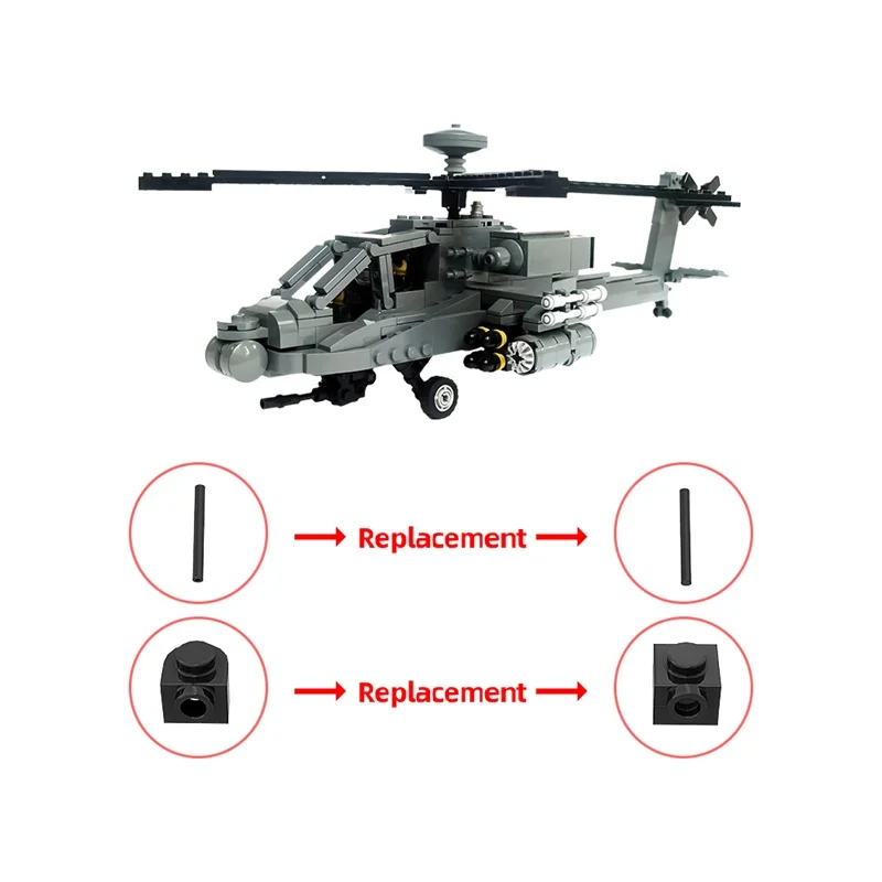 Военный Боевой вертолет GoldMoc MOC-154144 AH-64D боец игрушки наборы строительных блоков