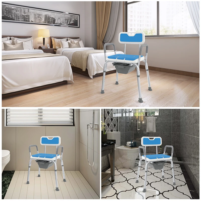 Health care product aluminum alloy nonskip toilet potty chair for elderly/disabled people