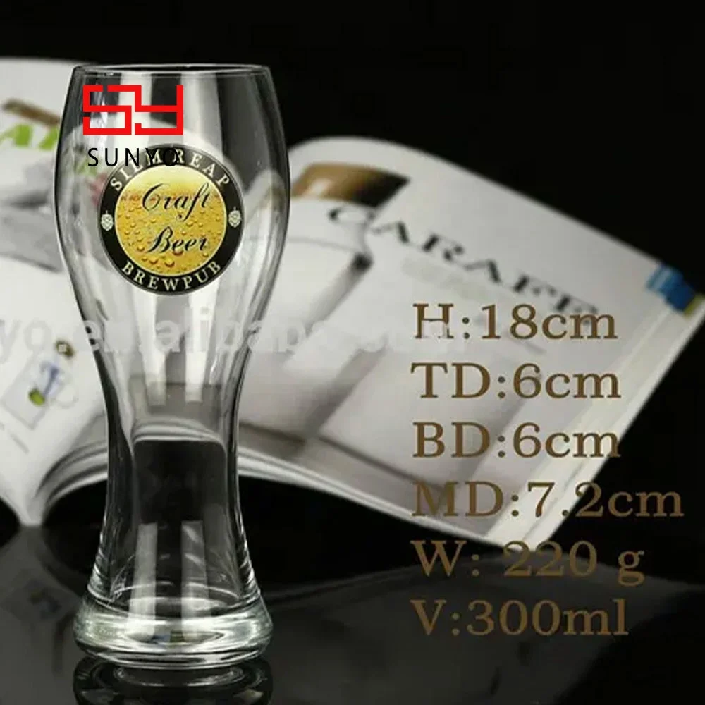 Customized Logo Branded Using Special Shape Beer Glass Multi Size Wholesale Factory Beer Can Glass Cup