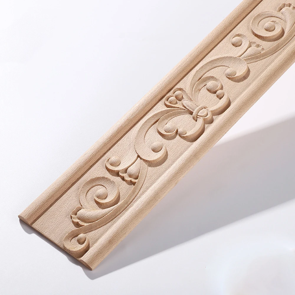 Wood Carved Ornament Line Moulding Wall Door Ceiling Decoration Panel Photo Frame Wood Mouldings Decorative Trim Mouldings