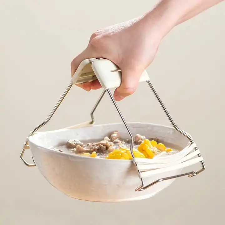 XHNon slip plate tongs Anti scalding Bowl Clamp Stainless Steel Bowl Dish Plate Pan Clip kitchen tools